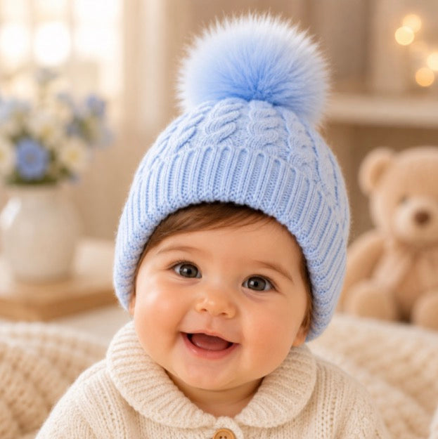 Baby Pom Pom Knitted Hat